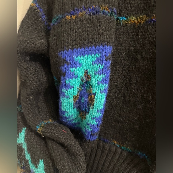 Vintage 80s/90s Tony Lambert Southwestern Concho Oversized Sweater Jacket Large - Picture 2 of 6